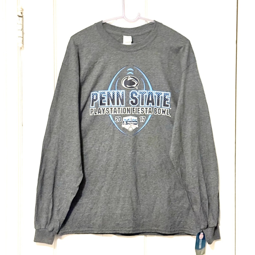 New 2017 Penn State PlayStation Fiesta Bowl Gray Long Sleeve T-Shirt Large